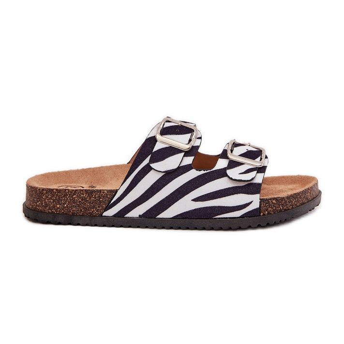 Inna Les tongs des femmes avec des boucles de zèbre blanche