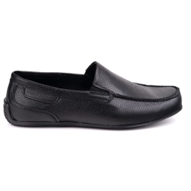 Polbut Mocasins en cuir masculin 2105 PEA le noir
