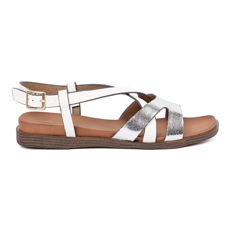 Sandales blanches plates Sergio Leone Sandales blanches plates Sergio Leone