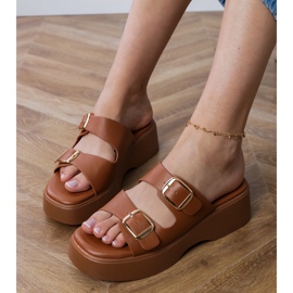 Flip brun -flops avec des pinces sur les rayures