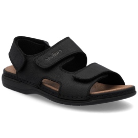 Sandales masculines Rieker 25558-01 Black noir