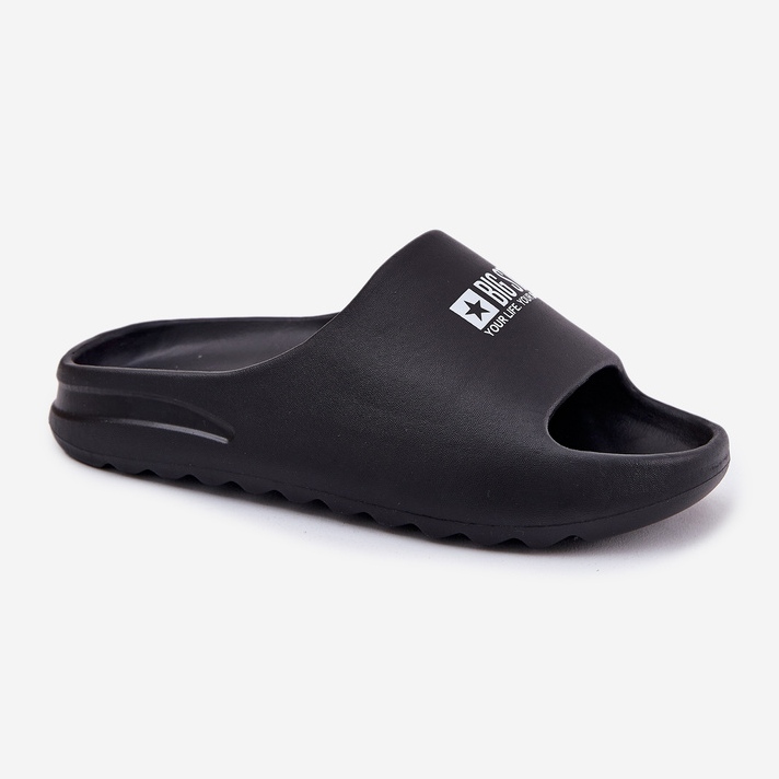 Big Star Slippers de mousse masculine avec le logo noir RR174A012 Big RR174A012 le noir