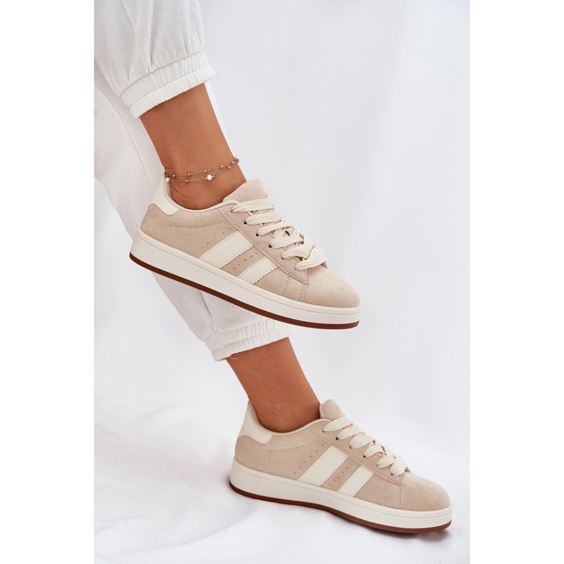 EVento Sneakers pour femmes avec Eco Suede Beige
