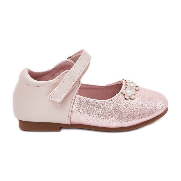 EVento Ballerines pour enfants Velcro avec des fleurs roses
