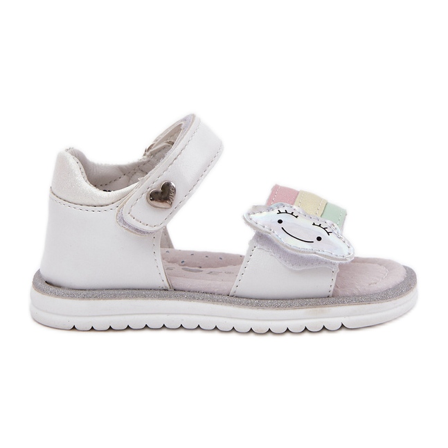 EVento Sandales pour enfants avec fermeture velcro, blanches