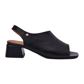 Sandales en cuir pour femmes sur Maciejka 06975-01 noir le noir