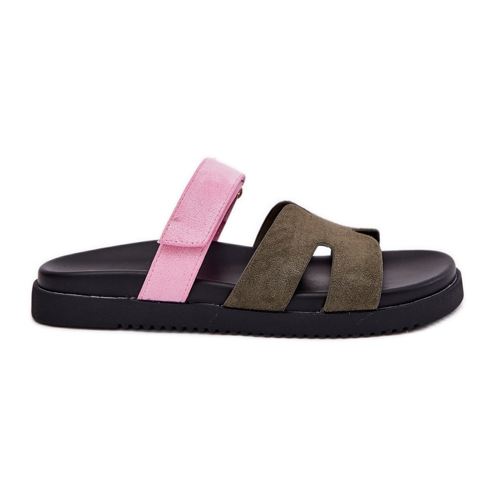 Les tongs des femmes avec Vinceza 17401 Velcro rose rose vert