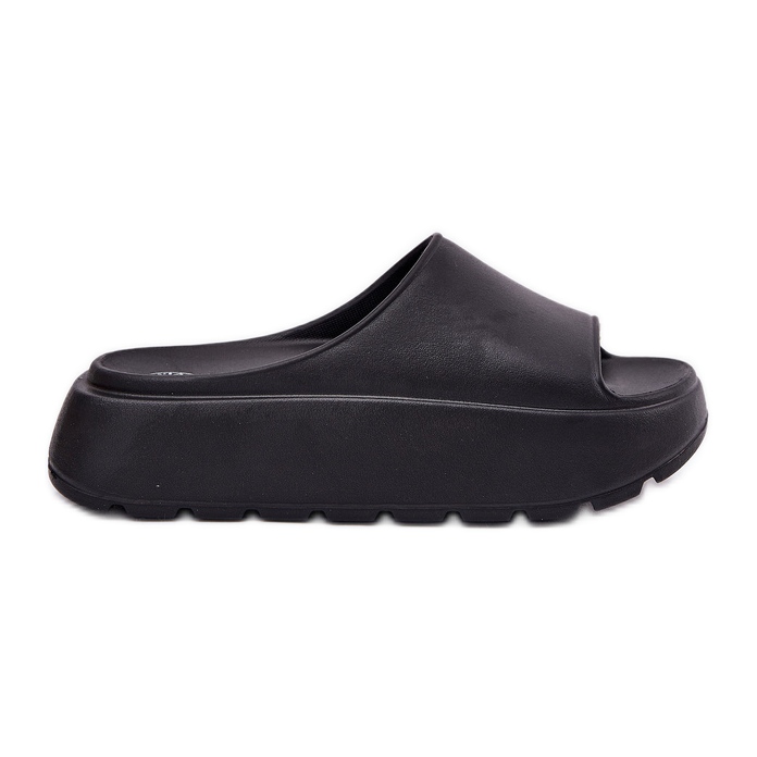 EVento Slippers de mousse pour femmes sur la plate-forme noire le noir