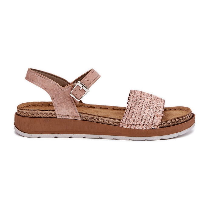 Sandales féminines avec tresse sur la ceinture rose Inblu GS000050