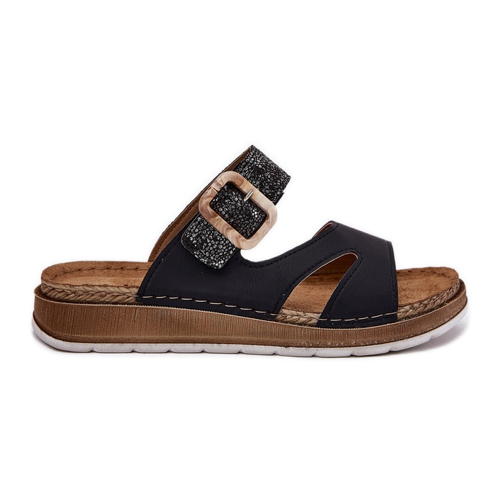 Les tongs féminins légers avec INBLU GS000055 BOUCLE NOIR