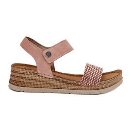 Sandales féminines sur le coin inblu RV000014 rose
