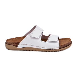 Slippers en cuir féminin inblu aa0005gu blanc