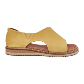 Sandales en cuir pour femmes Artiker 46C1015 Jaune