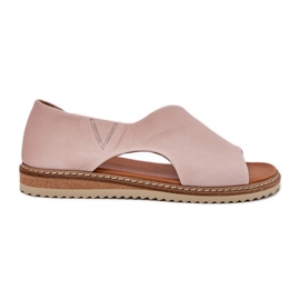Sandales en cuir pour femmes Artiker 46C1018 Rose clair