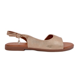 EVento Sandales féminines à thèmes plates or doré