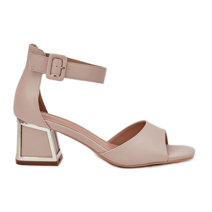 EVento Sandales à talons hauts pour femmes, beige