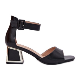 EVento Sandales Pour Femmes Sur Un Talon Haut Noir le noir