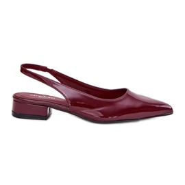 Ballerines à thèmes bas peints bordeaux rouge