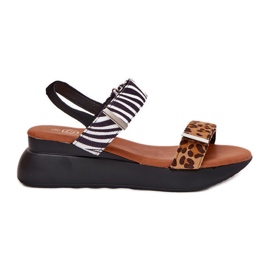 Sandales féminines pour les quartiers Leopard et Brown Zebra brun