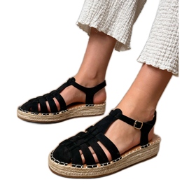Sandales noires Espadrilles Gladiator d'Ekozamszu