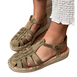 Green Sandals Espadrilles Gladiator d'Ekozamszu vert