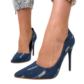 Pompes à talon bleu marine