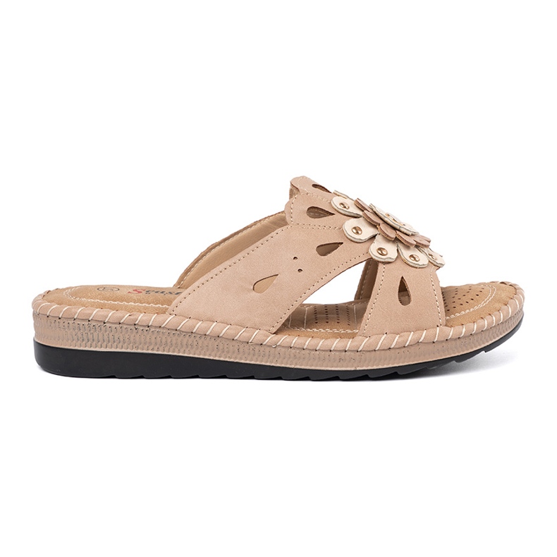 Seastar Slippers pour femmes roses avec une fleur décorative Seastar Slippers pour femmes roses avec une fleur décorative