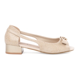 Goodin Chaussures dorées avec des doigts nus