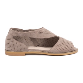 Goodin Sandales ouvertes plates sombres beige Goodin Sandales ouvertes plates sombres beige