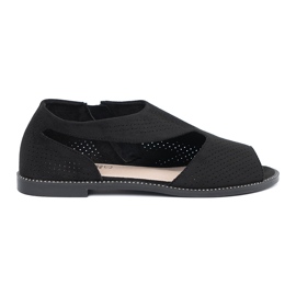 Goodin Sandales plates ouvertes noires le noir