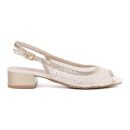 Goodin Sandales en or avec un maillage décoratif doré