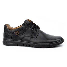 Kampol Chaussures en cuir masculin, brouillard décontracté 57kam noir