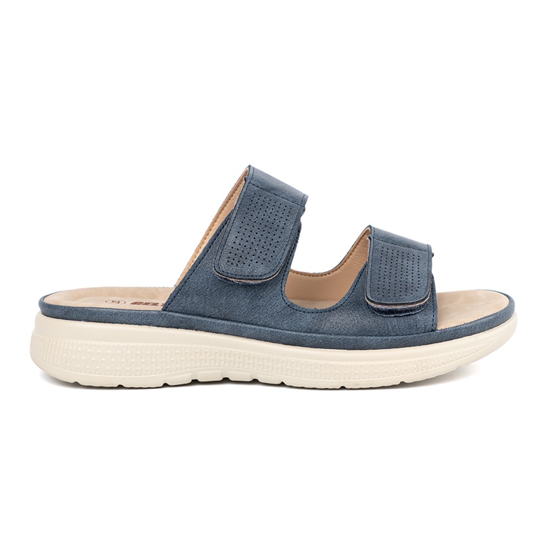 Les tongs velcro aux femmes confortables bleu