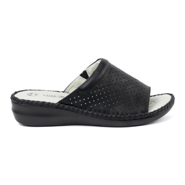 J. Star Pantoufles avec une semelle en cuir noire le noir J. Star Pantoufles avec une semelle en cuir noire le noir