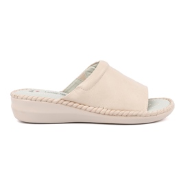 J. Star Light -Beige en cuir insert -flops -flops