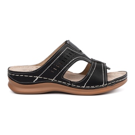Pantoufles noires pour femmes le noir