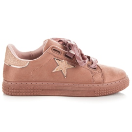 L&H Baskets en daim avec une étoile rose