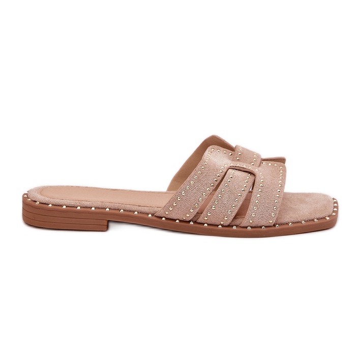 Les tongs à thèmes plats décorés kaki beige