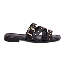 Les tongs pour femmes à thèmes pour femmes décorés avec des rayures et une pince noire