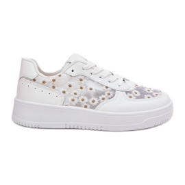 Baskets en mailles pour femmes White Stokrotki blanc
