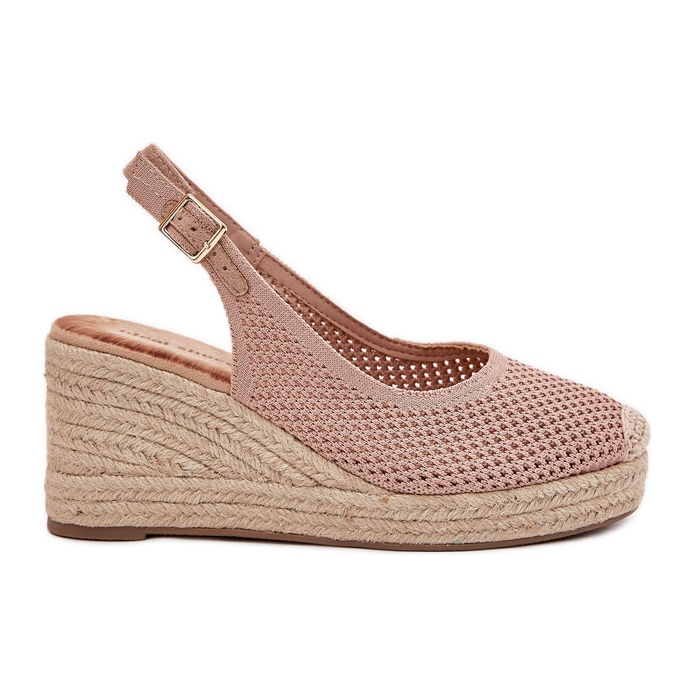 Sandales féminines pour coin avec une tresse rose