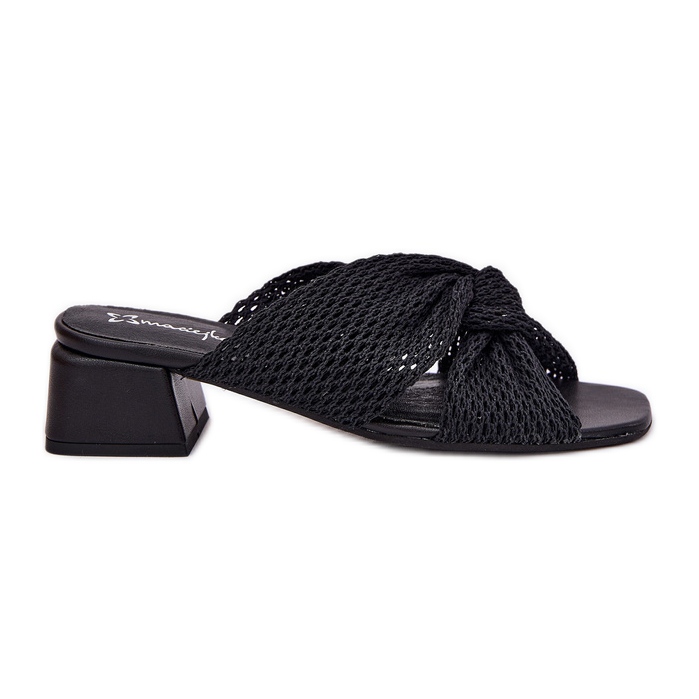 Les tongs pour femmes sur le bloc Maciejka 06955-01 noir le noir