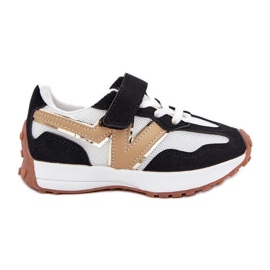 Baskets pour enfants avec velcro blanc et blanc noir