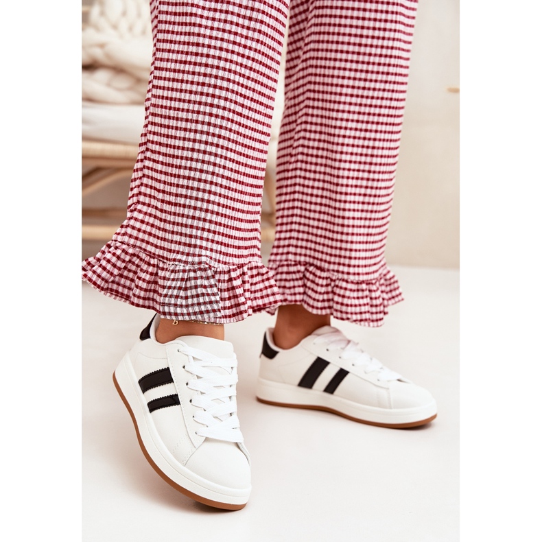 Sneakers féminins Sports Chaussures avec du cuir écologique blanc blanche