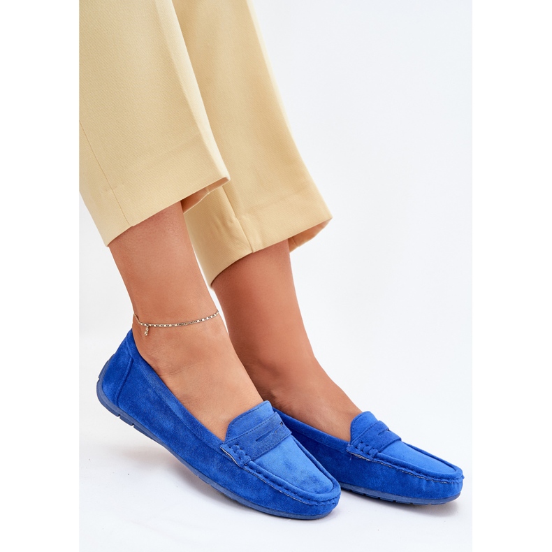 Mocassins de cobalt en daim des femmes bleu