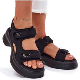 EVento Sandales féminines avec des détails dorés noirs