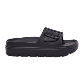 EVento Slippers de mousse pour femmes sur la plate-forme avec une pince noire le noir
