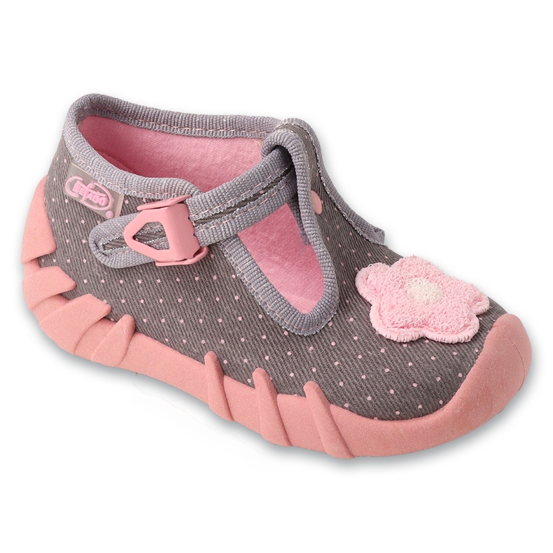 Pantoufles pour enfants de Befado 110p506-rose gris