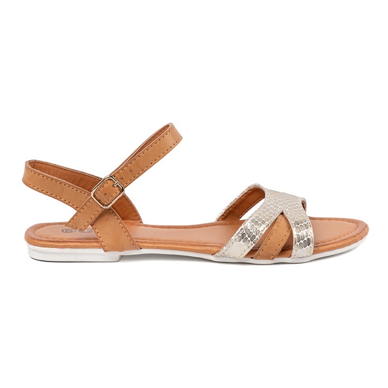 Sandales brillantes beige