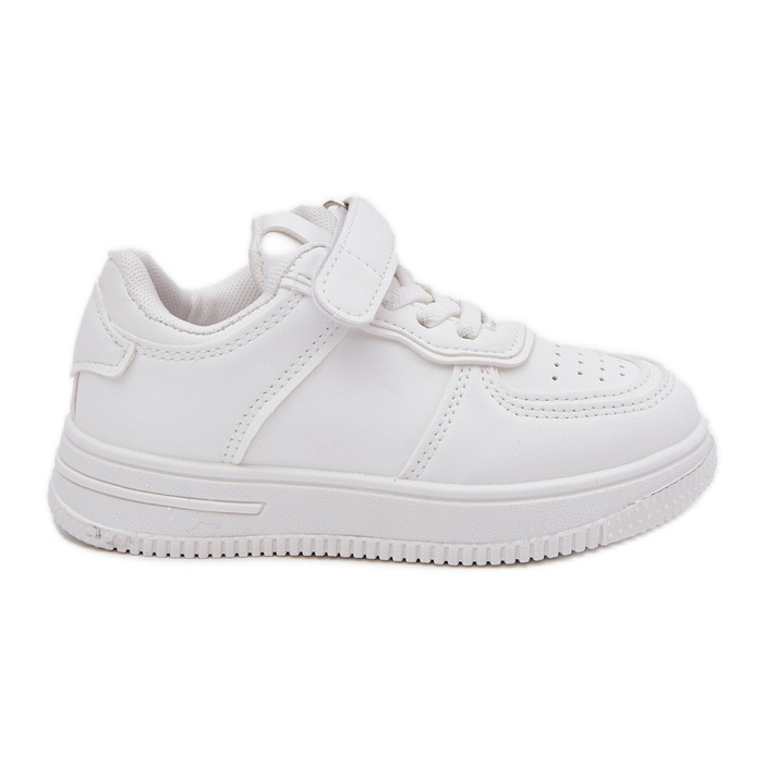 Chaussures de sport pour enfants avec blanc en cuir écologique blanche